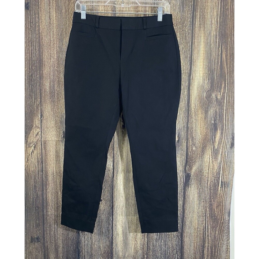 Banana Republic Womens Sloan Fit Cropped Dress Pants Sz 4P Black Stretch